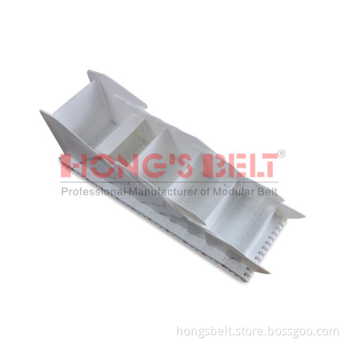 Modular Conveyor Belt with Cleats and Side Wall